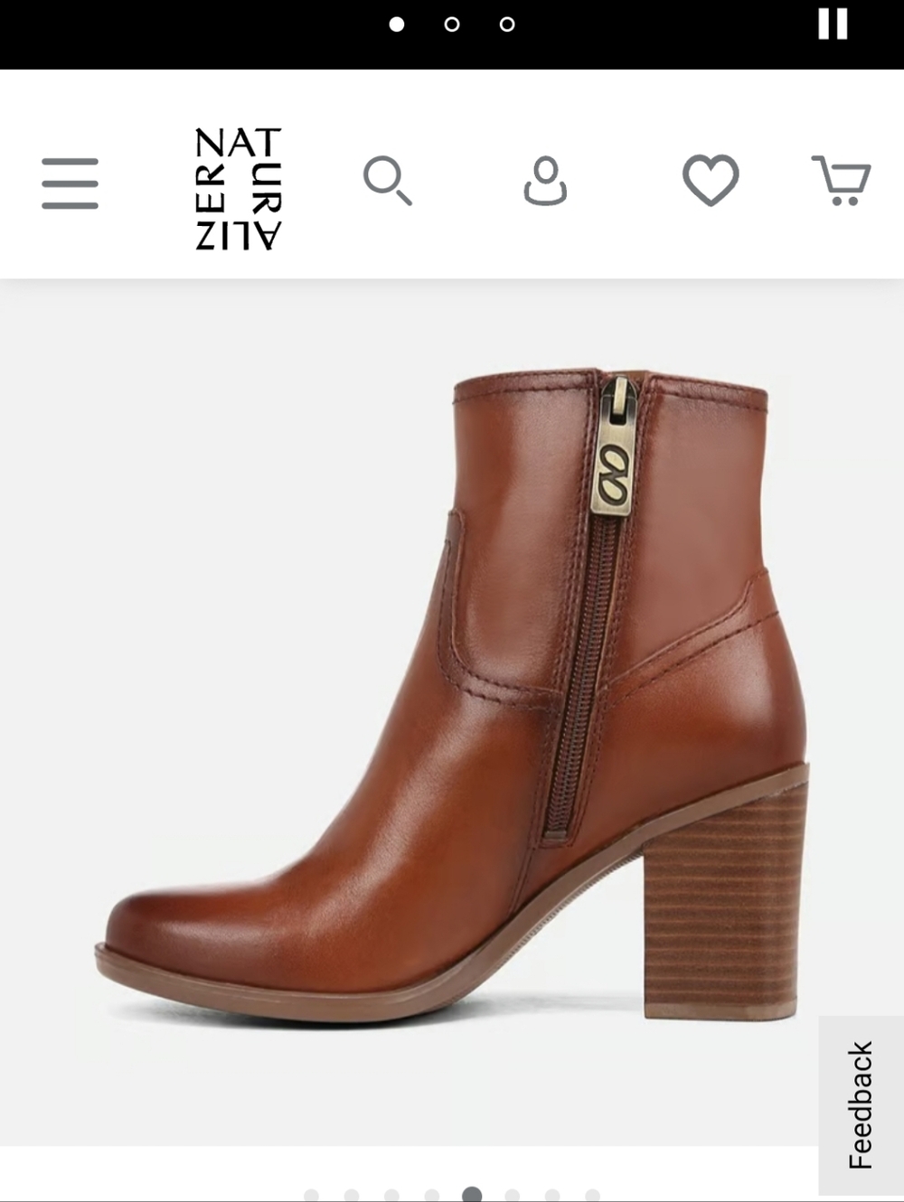 Naturalizer Kalina Ankle Boots Booties Cider Spice Brown Leather Women's Size 6 - Picture 4 of 14